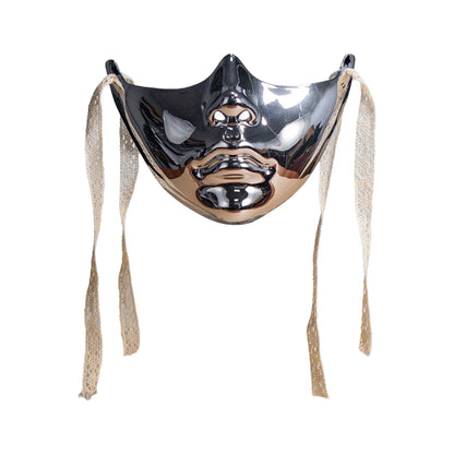 Cyberpunk Mechanical Half Face Mask — Technological Wings Mask for Men & Women, Halloween, Carnival, Dress-Up Props