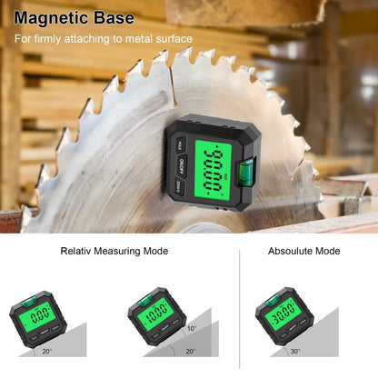 Digital 360° Angle Gauge – Mini Electronic Inclinometer with Magnetic Base, Universal Bevel Protractor Measurement Tool