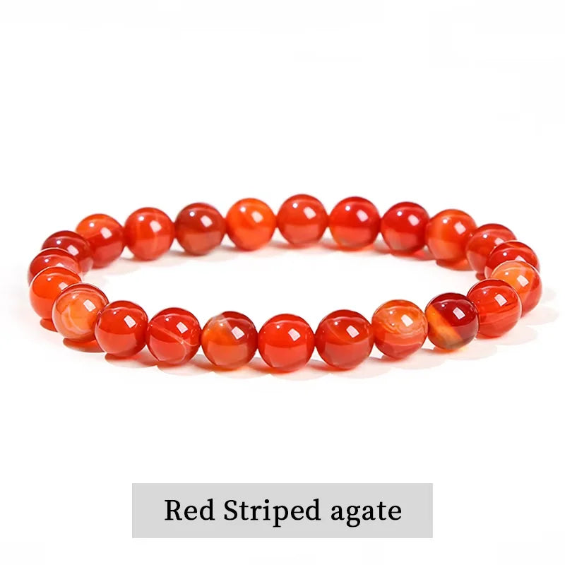 Natural Stone Beaded Bracelet - Obsidian, Fluorite & Quartz Healing Stretch Jewelry for Men & Women