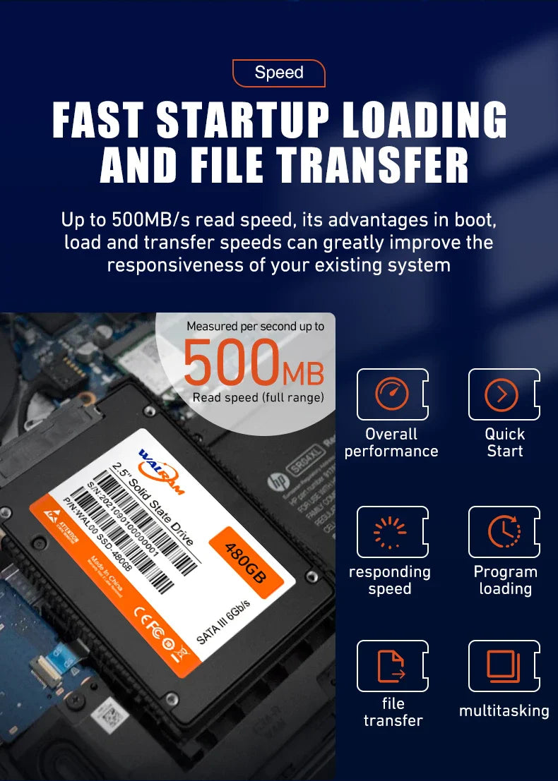 Walram SSD – 1TB, 512GB, 240GB, 256GB, 120GB, 480GB, 500GB SATA3 Solid State Drive for Desktop & Laptop