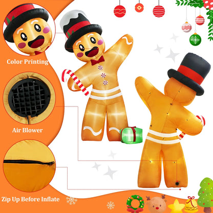 OurWarm 12FT Giant Gingerbread Inflatable – Outdoor Christmas Decoration for Lawn, Garden, and Holiday Display