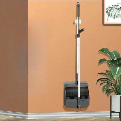 Household Broom & Dustpan Set - Foldable Sweeping Brush with Adjustable Handle and Garbage Shovel