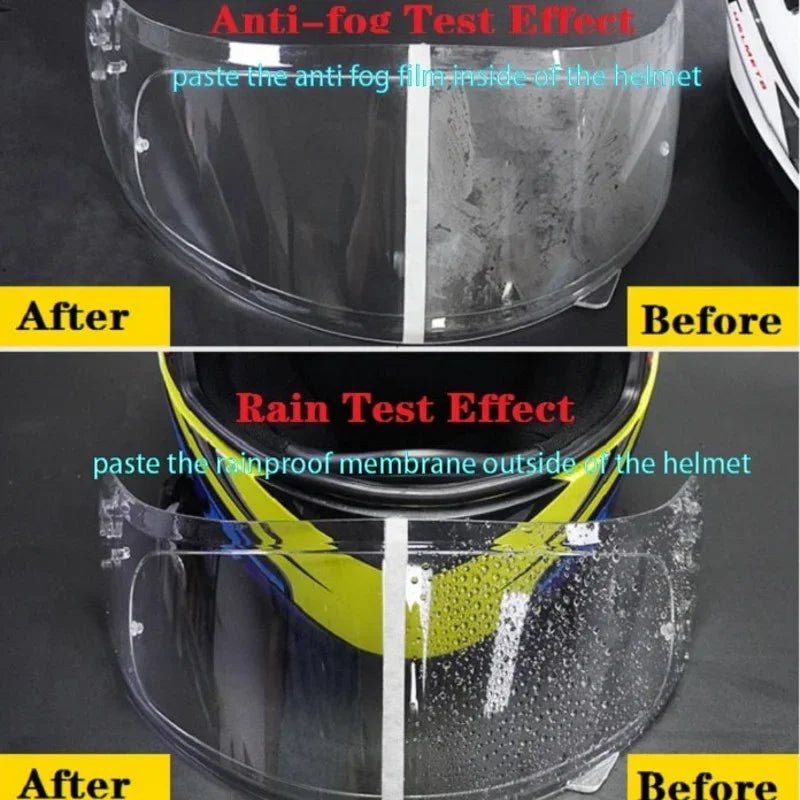 Motorcycle Helmet Clear Rainproof Anti-Fog Film – Nano Coating Sticker for Safety Driving, Durable Universal Helmet Accessory