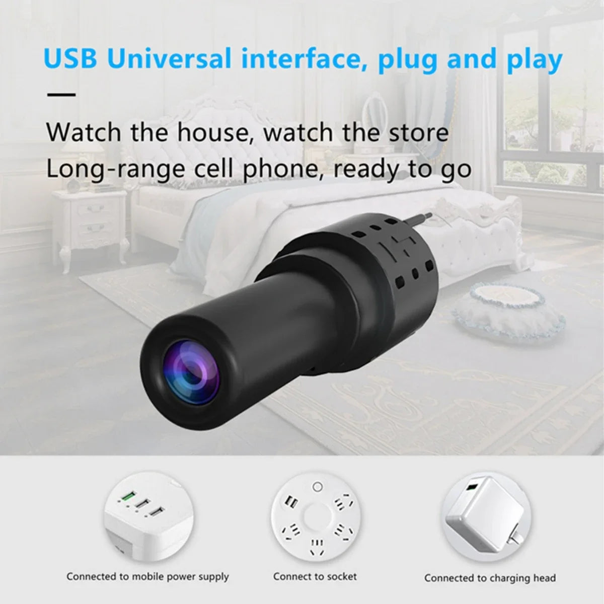 Mini WiFi Camera - 1080P HD Night Vision Motion Detection Security Camera with App Control