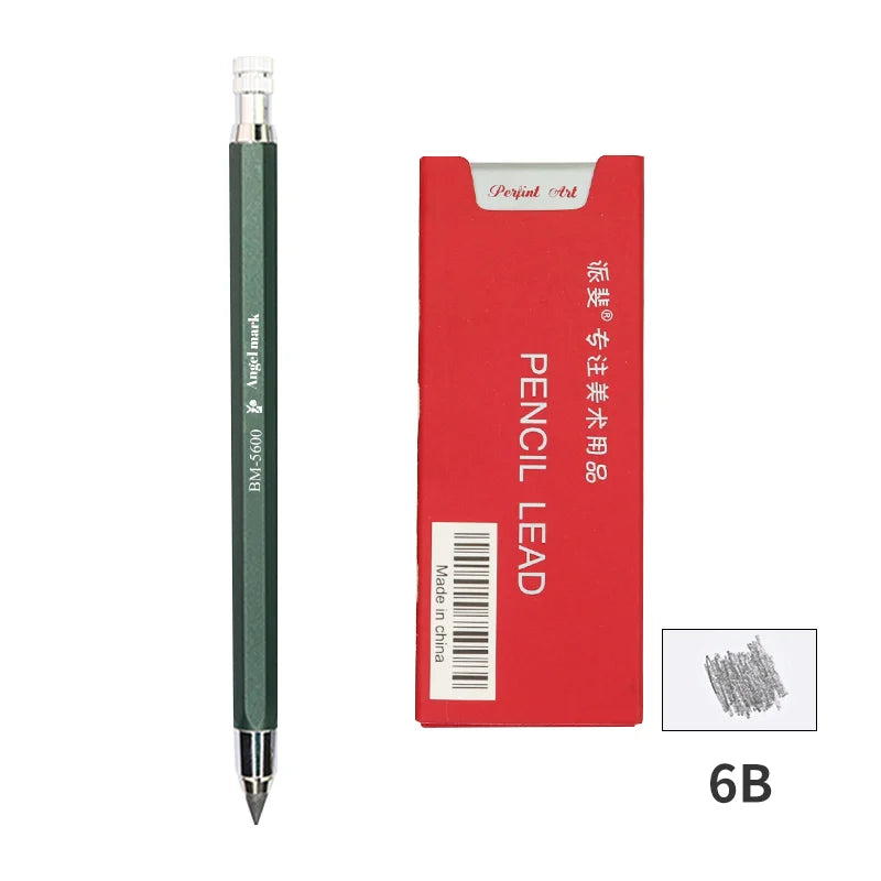 5.6mm Mechanical Pencils & Charcoal Graphite Leads – HB to 14B Soft, Medium, Hard Sketch Drawing Lead Core