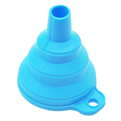 Mini Silicone Foldable Funnel - Collapsible Portable Funnel for Kitchen, Oil, Fuel & More
