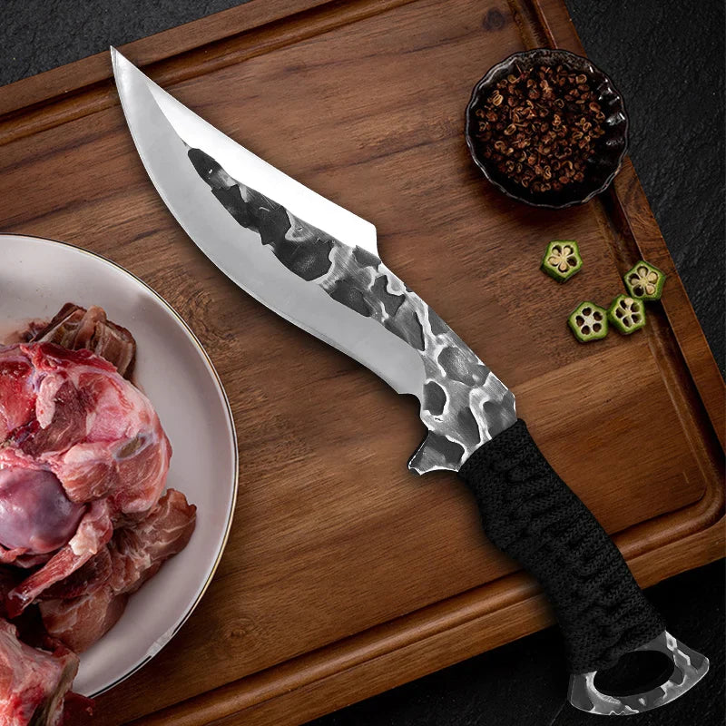 Hand Forged Butcher Boning Knife - Meat Cleaver, Vegetable, Fruit & Fish Filleting Kitchen Knife for Chefs