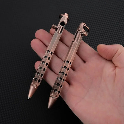 Portable Brass Ballpoint Pen - 1.0mm Medium Point Retro Bolt Action Smooth Writing Pen for Signatures