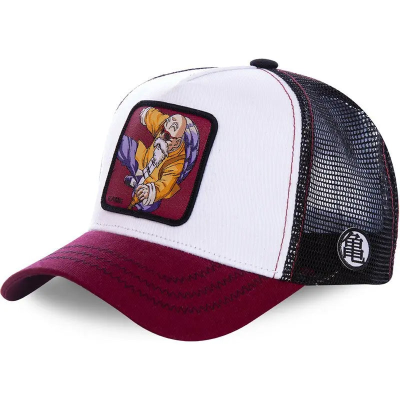 Dragon Ball Son Goku Embroidered Cap - Adjustable Hip Hop Trucker Mesh Sun Visor Hat for Men & Travel
