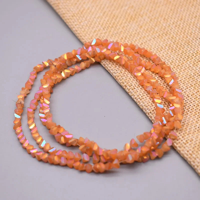 Yanqi Triangle Crystal Beads - 38 Colors 4mm Loose Glass Beads for DIY Jewelry Making Earrings Necklace Crafts