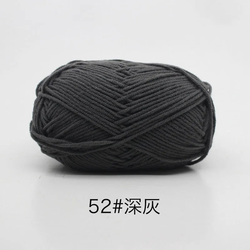 40-50g/Set 4ply Milk Cotton Knitting Yarn – Dyed Lanas for Crochet, Sweaters, Hats & Dolls, Affordable Craft Supplies