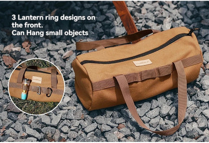Cylinder Handheld Storage Bag – Large Capacity Thickened Camping Tent Peg and Tool Organizer Bag