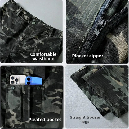 Water Resistant Tactical Work Pants - Multi Pocket Outdoor Military Style Casual Trousers for Men Spring Autumn