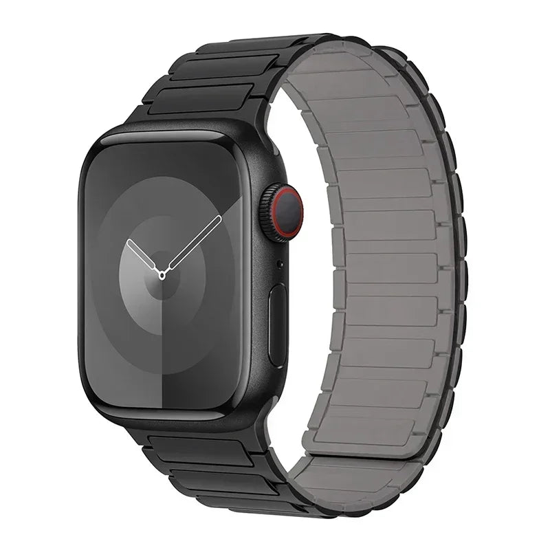 Magnetic Silicone Sports Band for Apple Watch — Fits Ultra 2 (49mm) & Series 9/8/7/6/5/4/SE/3 (38–45mm)