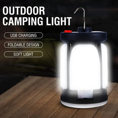Rechargeable LED Camping Lantern – Portable Folding Floodlight with 3 Modes for Tent, Hiking, & Fishing