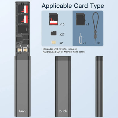 BoxBUDI 30-Slot Memory Card Case – Large-Capacity, Shockproof & Anti-Pressure Storage Wallet, Portable & Anti-Loss