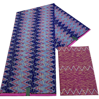Kente Golden Wax Cotton Fabric - African Dutch Nigerian Ankara Batik Party Dress Fabric 2+4 Yards