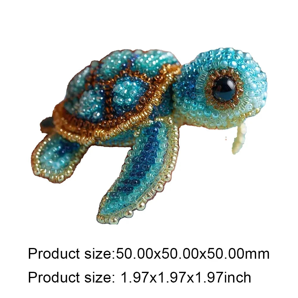 Creative Beaded Embroidery Kit - Cute Ocean Animal DIY Beadwork Set for Beginners, Relaxing Craft & Decorative Projects