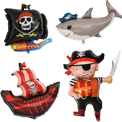 Pirate Party Costume Set - Eye Patch, Coins, Skull Hat & Birthday Decoration Accessories for Kids