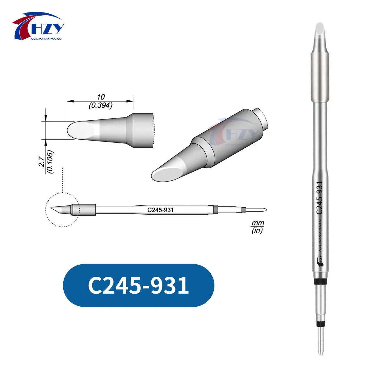 HZY C245 Series Soldering Iron Tips Set – I/IS/K/SK/939/945/966 Universal T245 Compatible Tips for Phone Repair & Soldering Stations