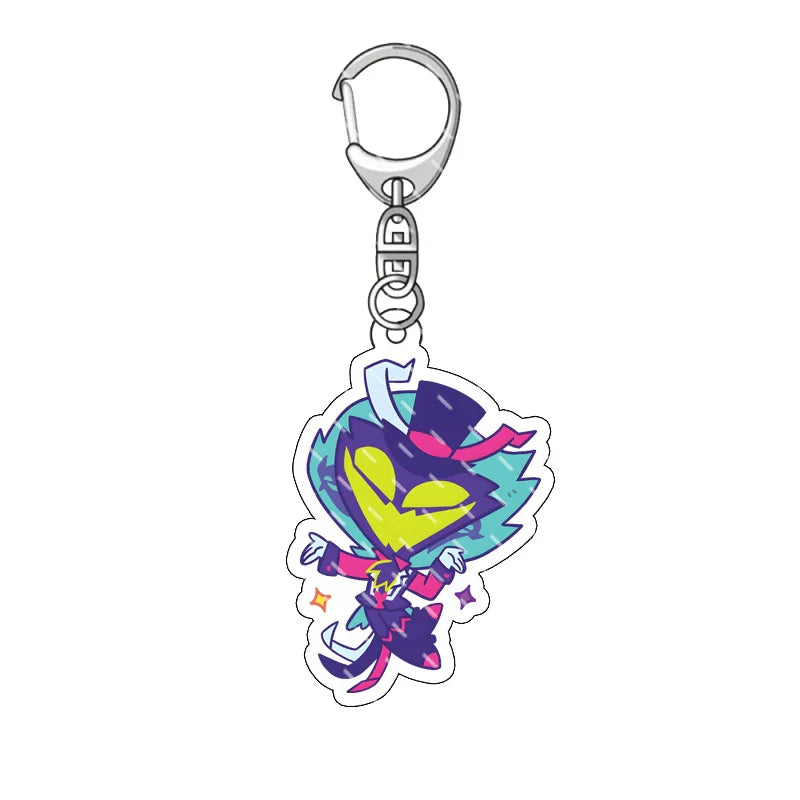 Hazbin Hotel Anime Keychain – Alastor Acrylic Figure Backpack Pendant for Fans & Gifts