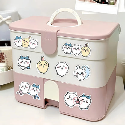 100PCS Kawaii Cartoon Sticker Pack - Cute Jiikawa Graffiti Decals for Laptop, Desk, Scrapbook & Stationery Decor