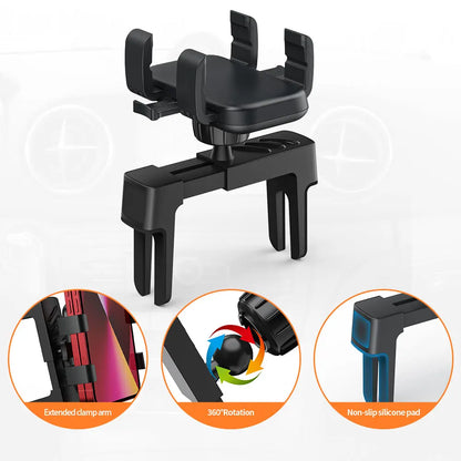 Round Air Vent Car Phone Holder - One-Handed Circular Vent Mount with Scratch Protection Design