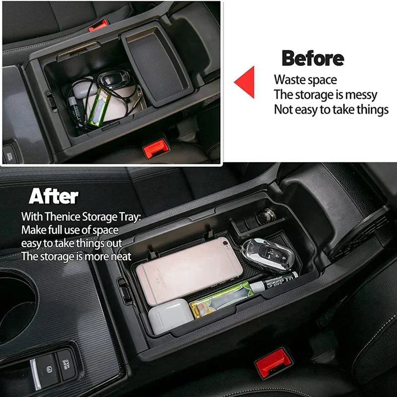 Honda Civic 11th Gen 2022 Center Console Organizer Tray – Armrest Storage Box Insert for Glove Box Accessories, Interior Storage Solution