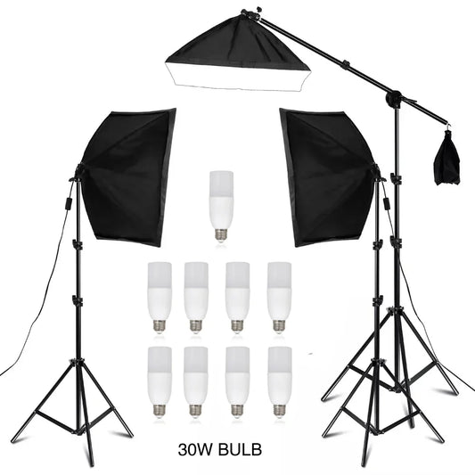 30W-40W Photography Softbox Lighting Kit – 50x70CM Continuous Soft Light for Studio and Portrait Shooting