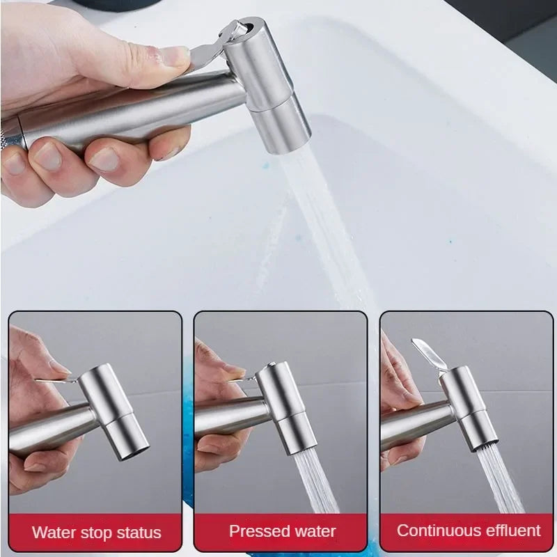 304 Stainless Steel Toilet Spray Gun Set – High Pressure Bathroom Douche & Women’s Washer Nozzle