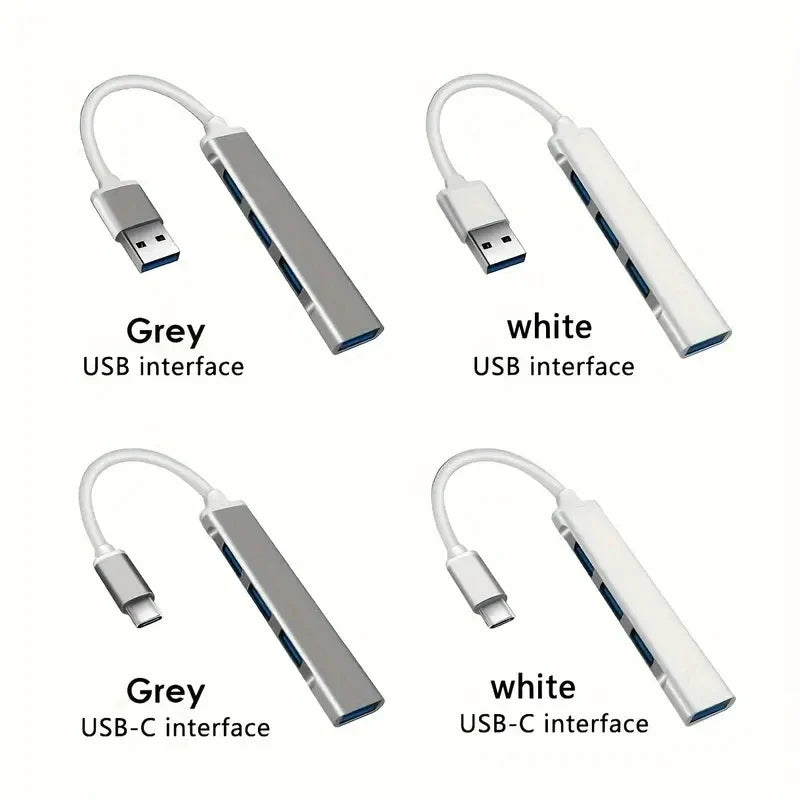 USB 3.0 Hub Extender - 4 Port Splitter Adapter, OTG Docking Station for Phone, MacBook Pro 13/15, Air, PC and Laptop
