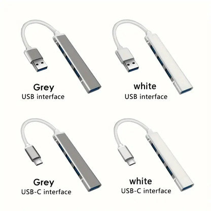 USB 3.0 Hub Extender - 4 Port Splitter Adapter, OTG Docking Station for Phone, MacBook Pro 13/15, Air, PC and Laptop