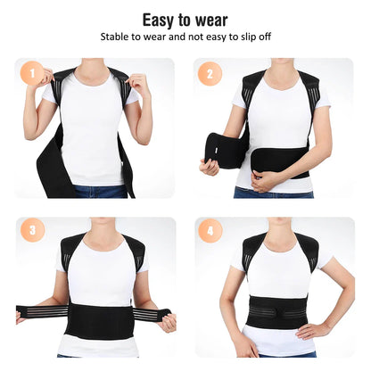 Tourmaline Magnetic Heated Vest — Self-Heating Thermal Waist Brace & Lumbar Support Corset for Posture Correction and Pain Relief