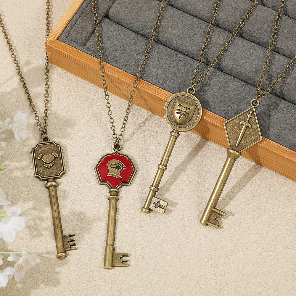 Resident Evil Style Pendant Necklace Set - 4 Vintage Collectible Fan Necklaces