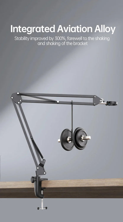 RIEVBCAU Flexible Microscope Arm Stand – Adjustable Metal Bracket Mount for DM4, DM7, DM9, MS1, MS3 Models