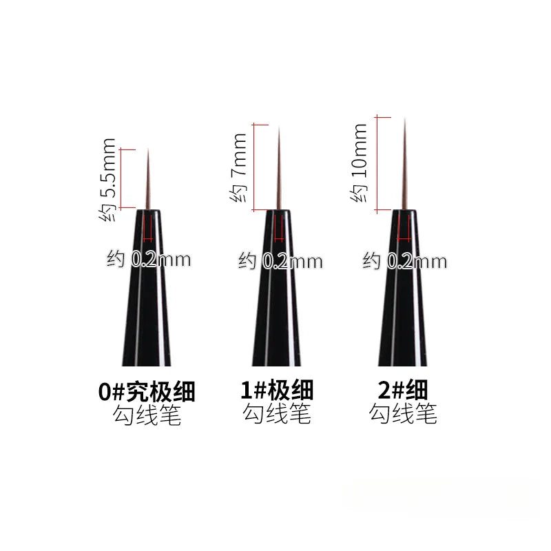 RAYSTUDIO Ultra-Fine Modeling Brush Set – #0 #1 #2 Outline Pens for Hobby, Coloring & Script Detailing