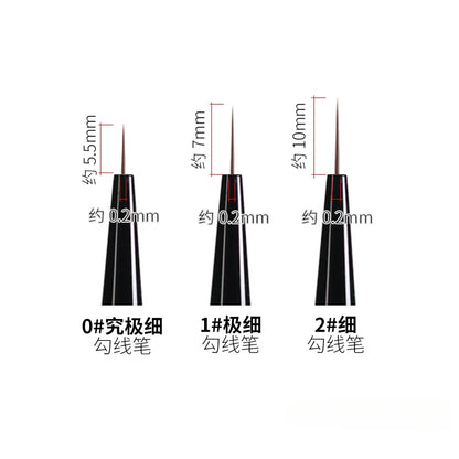 RAYSTUDIO Ultra-Fine Modeling Brush Set #0 #1 #2 – Precision Outline Pen & Script Liner Brushes for Hobby Painting and Detailing