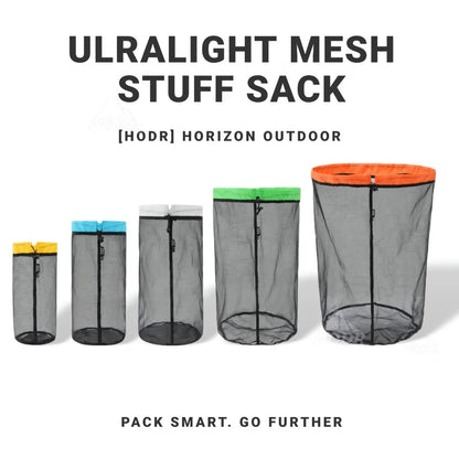 Lightweight Mesh Stuff Sack - Drawstring Compression Storage Bag for Camping, Hiking, Laundry & Grocery