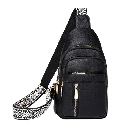 Fashionable Women’s Chest Bag – High-Quality PU Leather Waterproof Crossbody Messenger Bag for Travel & Cycling