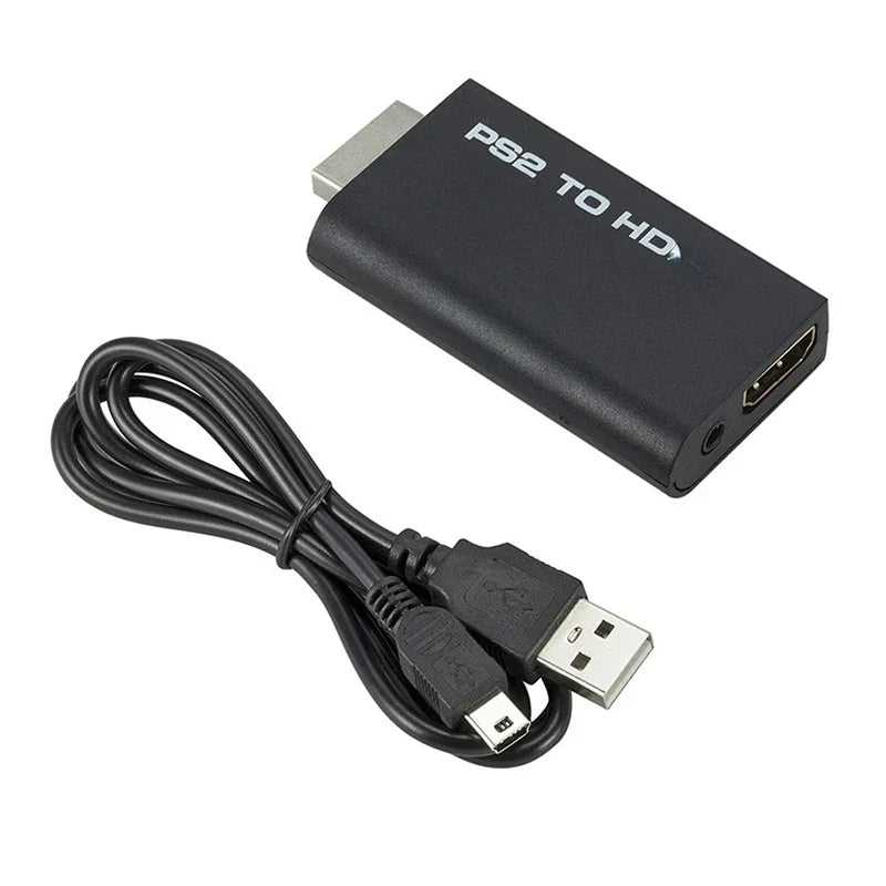 PS2 to HDMI Converter – Audio & Video Adapter with 3.5mm Port, Supports 480i/480p/576i Display Modes for PC & PS2