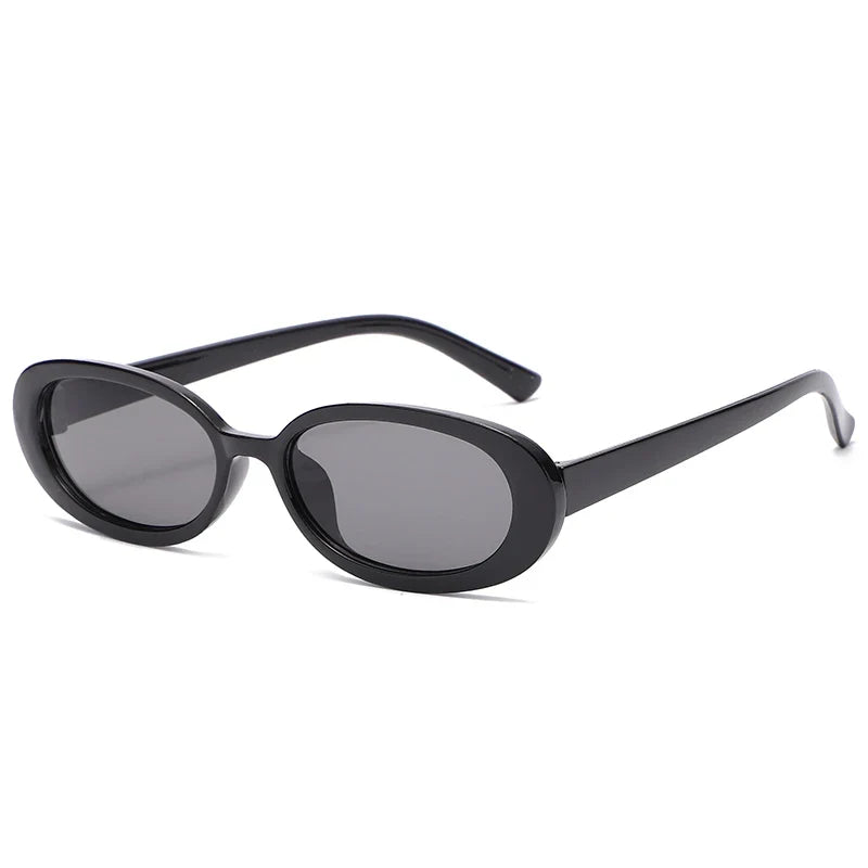 Small Frame Oval Anti-Light Glasses - Classic Plastic Decorative Eyewear for Hiking, Driving & Outdoor Travel