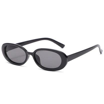 Small Frame Oval Anti-Light Glasses - Classic Plastic Decorative Eyewear for Hiking, Driving & Outdoor Travel
