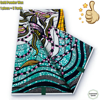 2026 African Grand Golden Wax Fabric - Soft Pink Flash Gold Ankara Batik Pagne