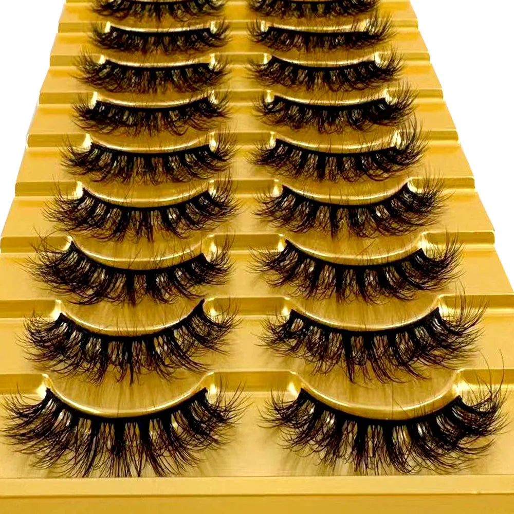 38 Styles 10 Pairs 3D Mink False Eyelashes – Natural Short & Long Fake Lashes Makeup Extension Kit