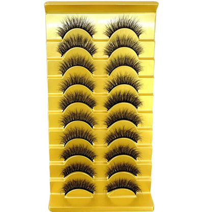 5/10 Pairs 3D Mink False Eyelashes – Wispy Handcrafted Full Strip Short Natural Lashes for Makeup