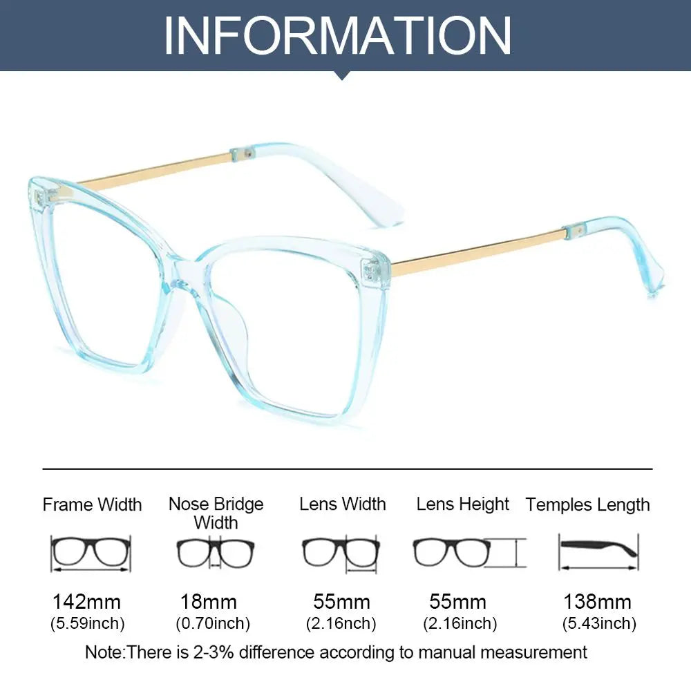 Red Square Oversized Anti Blue Light Glasses – Lightweight Optical Eye Protection Eyewear for Men & Women, Computer & Office Use