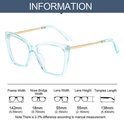 Red Square Oversized Anti Blue Light Glasses – Lightweight Optical Eye Protection Eyewear for Men & Women, Computer & Office Use