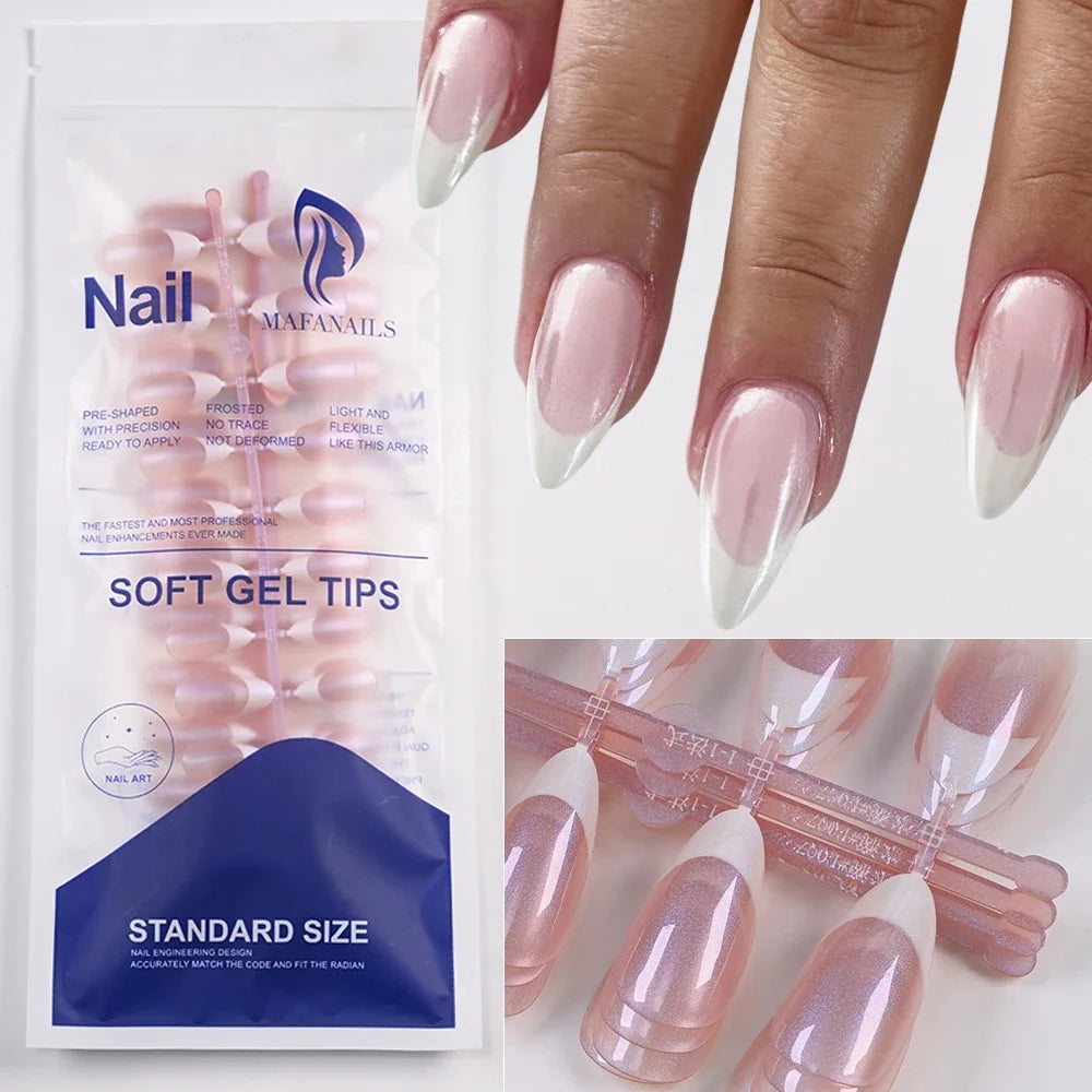 120pcs Pink French Press On Nails - Glossy Short Square Coffin Full Cover Acrylic Nail Tips