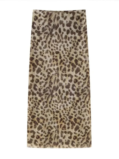 Women’s Tulle Leopard Print Off-Shoulder Top – Summer Casual Bandeau Blouse with Straight-Cut Neckline