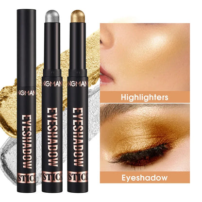 Waterproof Pearlescent Eyeshadow Pencil – 8 Colors, Glitter Shimmer Eye Shadow & Highlighter Pen for Long-Lasting Eye Makeup